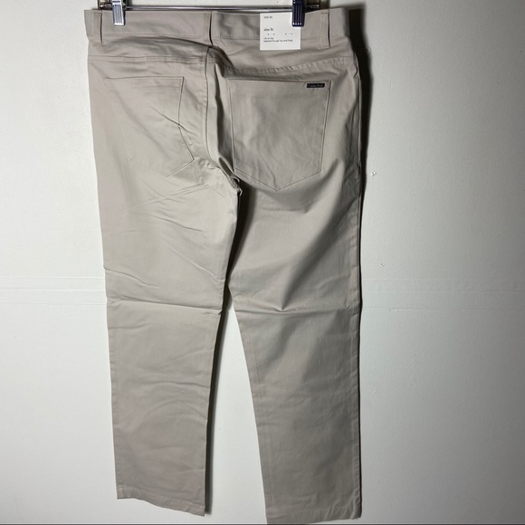 Calvin Klein Men Light Gray Men Slim Fit Pants - Picture 2 of 4